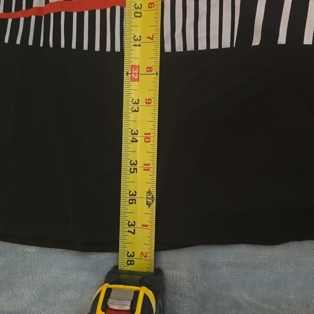 Kim Rogers Black and White Shift Dress with Coral Highlights Size L (0728C) - Picture 5 of 7